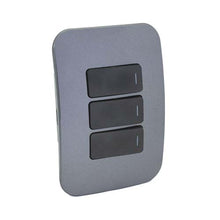 Load image into Gallery viewer, VETi &lt;i&gt;1&lt;/i&gt; 3 Lever 1 Way Light Switch 4 x 2 - Black Modules
