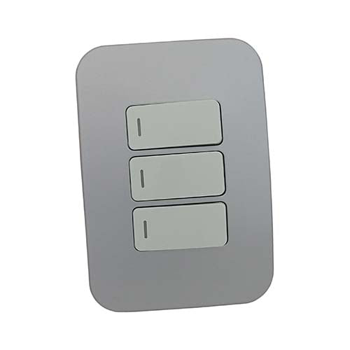 VETi 1 3 Lever 1-Way Light Switch 4 x 2 - White Modules