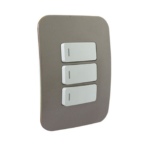 VETi 1 3 Lever 1-Way Light Switch 4x2 - White Modules