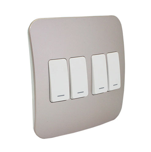 VETi 1 4 Lever 1-Way Light Switch 4 x 4 - White Modules