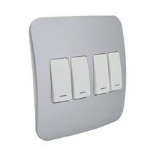 Load image into Gallery viewer, VETi &lt;i&gt;1&lt;/i&gt; 4 Lever 1 Way Light Switch 4 x 4 - White Modules
