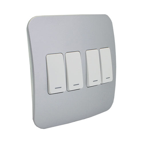 VETi 1 4 Lever 1-Way Light Switch 4x4 - White Modules