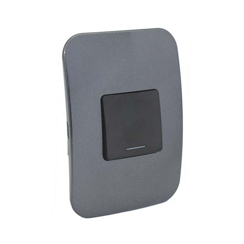 VETi 1 1 Lever 1-Way Wide Light Switch 4x2 - Black Module