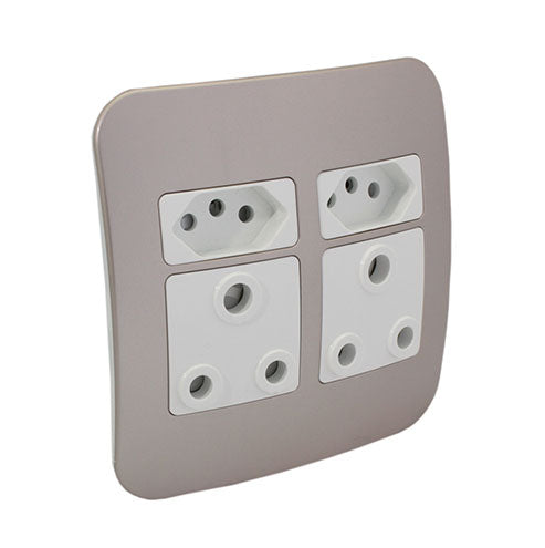 VETi 1 Double Combo Socket 4 x 4 - White Modules