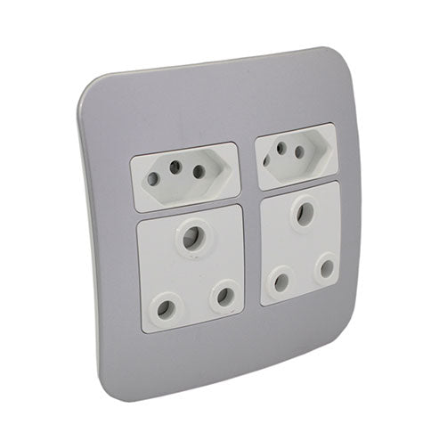 VETi 1 Double Combo Socket 4 x 4 - White Modules