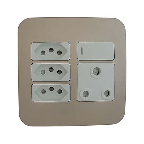 VETi 1 Slimline Combo Socket 4 x 4 - White Modules