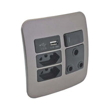 Load image into Gallery viewer, VETi &lt;i&gt;1&lt;/i&gt; RSA USB Combo Socket 4 x 4 - Black Modules
