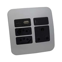 Load image into Gallery viewer, VETi 1 RSA USB Combo Socket 4 x 4 - Black Modules
