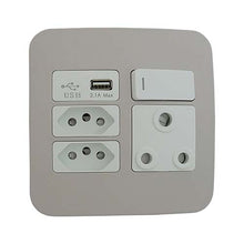 Load image into Gallery viewer, VETi &lt;i&gt;1&lt;/i&gt; RSA USB Combo Socket 4 x 4 - White Modules
