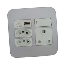 Load image into Gallery viewer, VETi &lt;i&gt;1&lt;/i&gt; RSA USB Combo Socket 4 x 4 - White Modules
