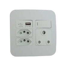 Load image into Gallery viewer, VETi &lt;i&gt;1&lt;/i&gt; RSA USB Combo Socket 4 x 4 - White Modules
