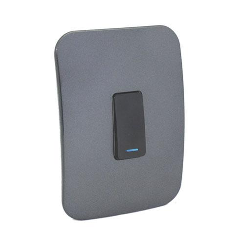 VETi 1 1 Lever 1-Way Light Switch with Locator 4x2 - Black Module