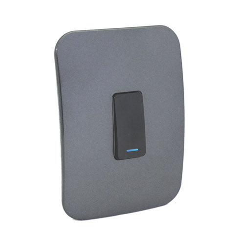 VETi 1 1 Lever 1-Way Light Switch with Locator 4 x 2 - Black Module