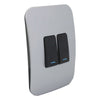 VETi 1 2 Lever 1-Way Light Switch with Locator 4 x 2 - Black