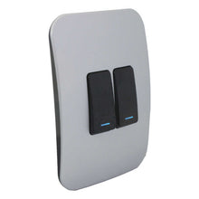 Load image into Gallery viewer, VETi &lt;i&gt;1&lt;/i&gt; 2 Lever 1 Way Light Switch with Locator 4 x 2 - Black
