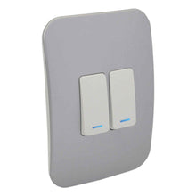 Load image into Gallery viewer, VETi &lt;i&gt;1&lt;/i&gt; 2 Lever 1 Way Light Switch with Locator 4 x 2 - White Modules
