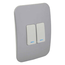 Load image into Gallery viewer, VETi 1 2 Lever 1-Way Light Switch with Locator 4 x 2 - White Modules
