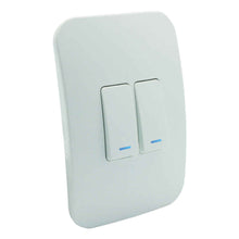 Load image into Gallery viewer, VETi 1 2 Lever 1-Way Light Switch with Locator 4 x 2 - White Modules
