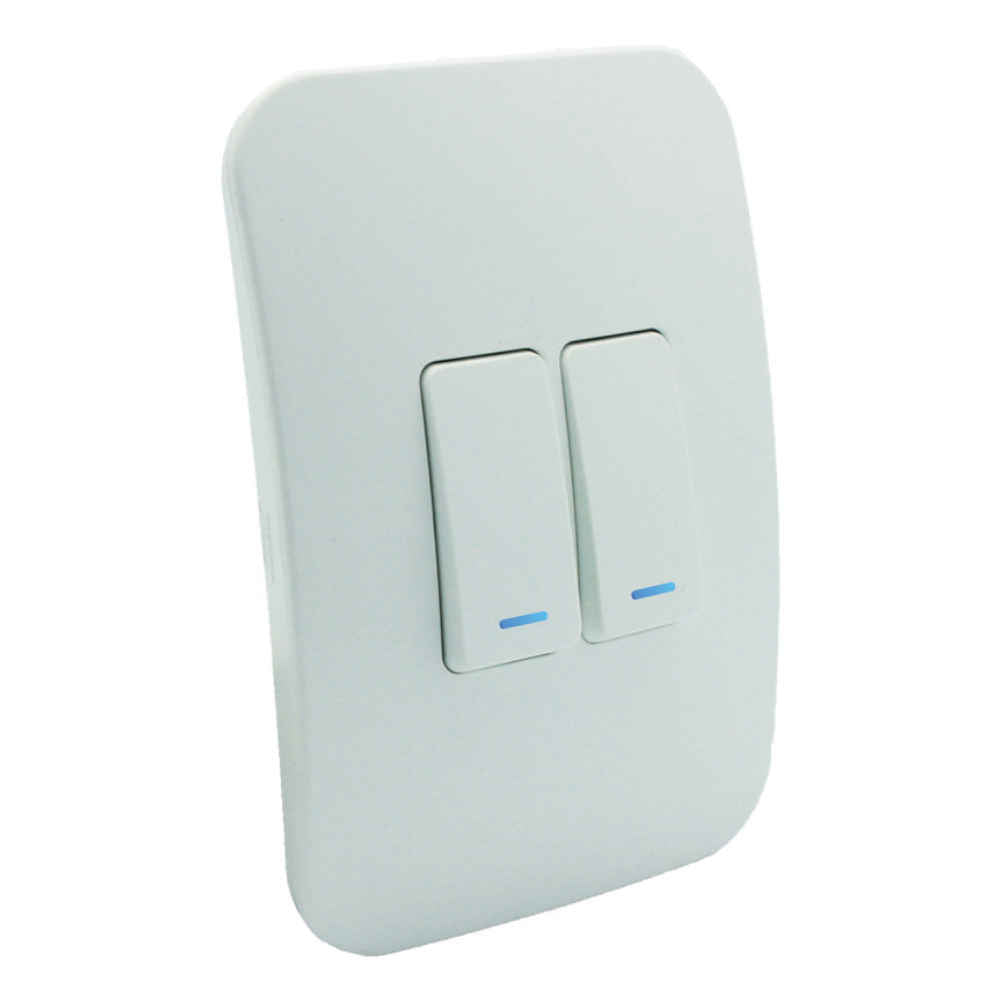 VETi 1 2 Lever 1-Way Light Switch with Locator 4x2 - White Modules