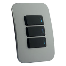 Load image into Gallery viewer, VETi &lt;i&gt;1&lt;/i&gt; 3 Lever 1 Way Light Switch with Locator 4 x 2 - Black Modules
