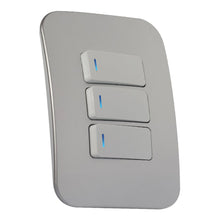Load image into Gallery viewer, VETi 1 3 Lever 1-Way Light Switch with Locator 4 x 2 - White Modules

