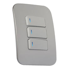 Load image into Gallery viewer, VETi &lt;i&gt;1&lt;/i&gt; 3 Lever 1 Way Light Switch with Locator 4 x 2 - White Modules
