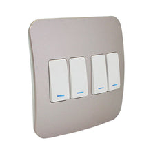 Load image into Gallery viewer, VETi &lt;i&gt;1&lt;/i&gt; 4 Lever 1 Way Light Switch with Locator 4 x 4 - White Modules
