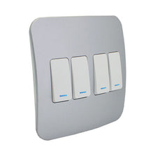 Load image into Gallery viewer, VETi 1 4 Lever 1-Way Light Switch with Locator 4 x 4 - White Modules
