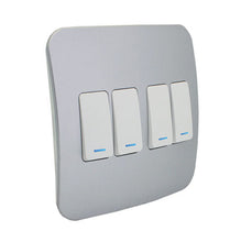 Load image into Gallery viewer, VETi &lt;i&gt;1&lt;/i&gt; 4 Lever 1 Way Light Switch with Locator 4 x 4 - White Modules
