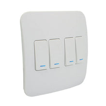 Load image into Gallery viewer, VETi 1 4 Lever 1-Way Light Switch with Locator 4 x 4 - White Modules
