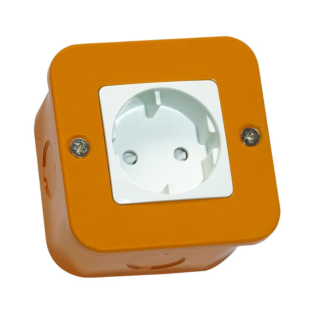 VETi 1 Industrial Schuko Socket 3 x 3 - Orange