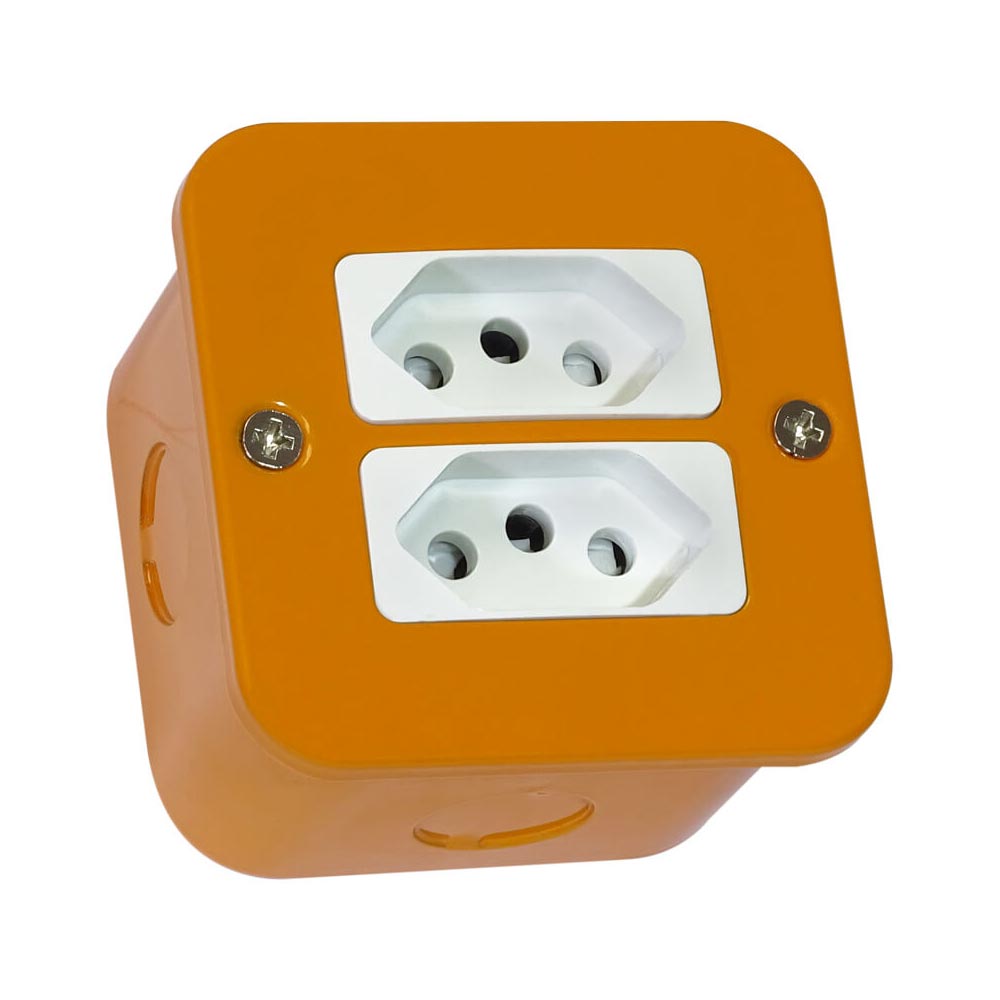 VETi <i>1</i> Industrial Double Slimline Socket 3 x 3 - Orange