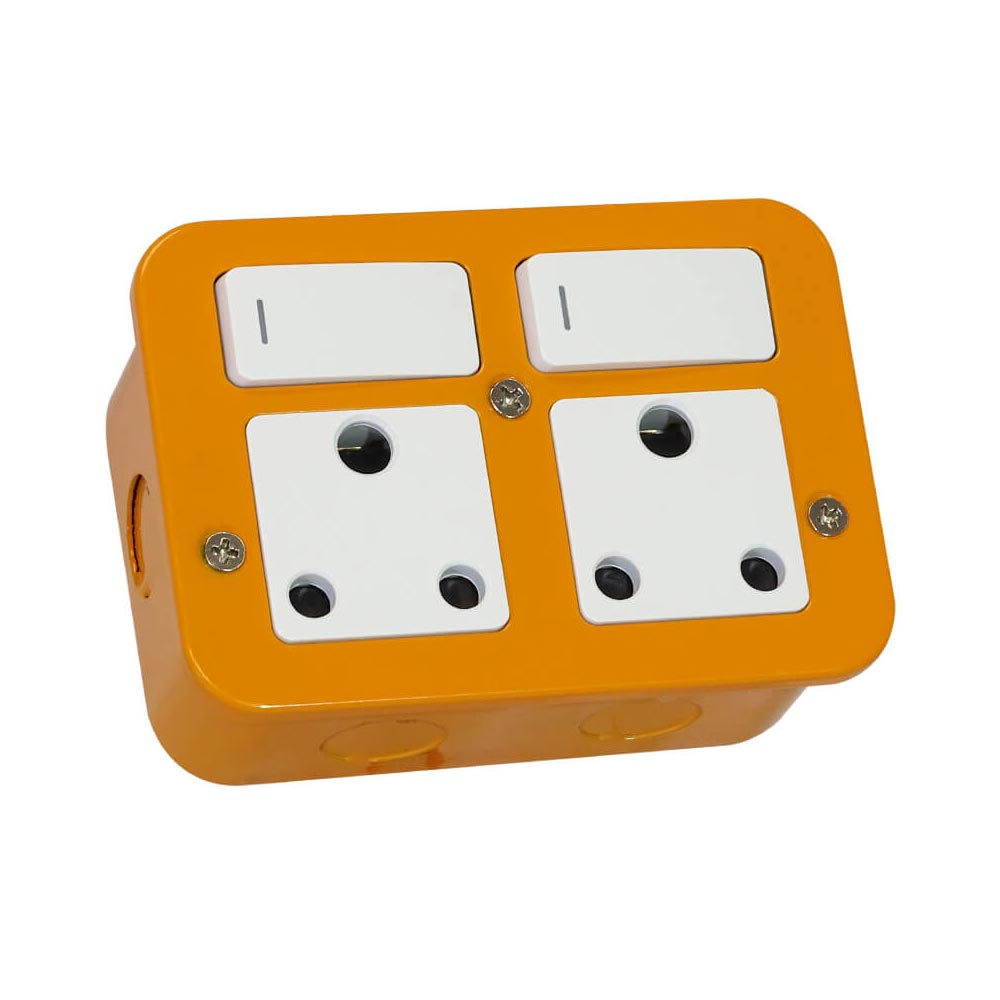 VETi <i>1</i> Industrial Double RSA Socket 3 x 3 - Orange
