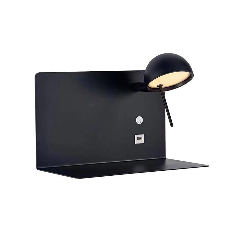 Wall Light with USB 180mm - Black