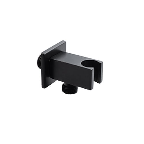 GIO Square Wall Outlet Elbow with Bracket - Matt Black