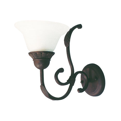 Bright Star Metal Wall Bracket with Alabaster Glass