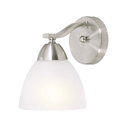 Bright Star Satin Chrome Wall Bracket with Frosted Glass