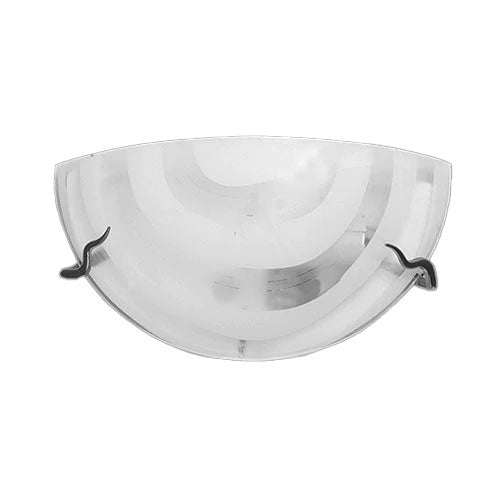 White Opaque Glass with Satin Chrome Skew Clips Wall Light