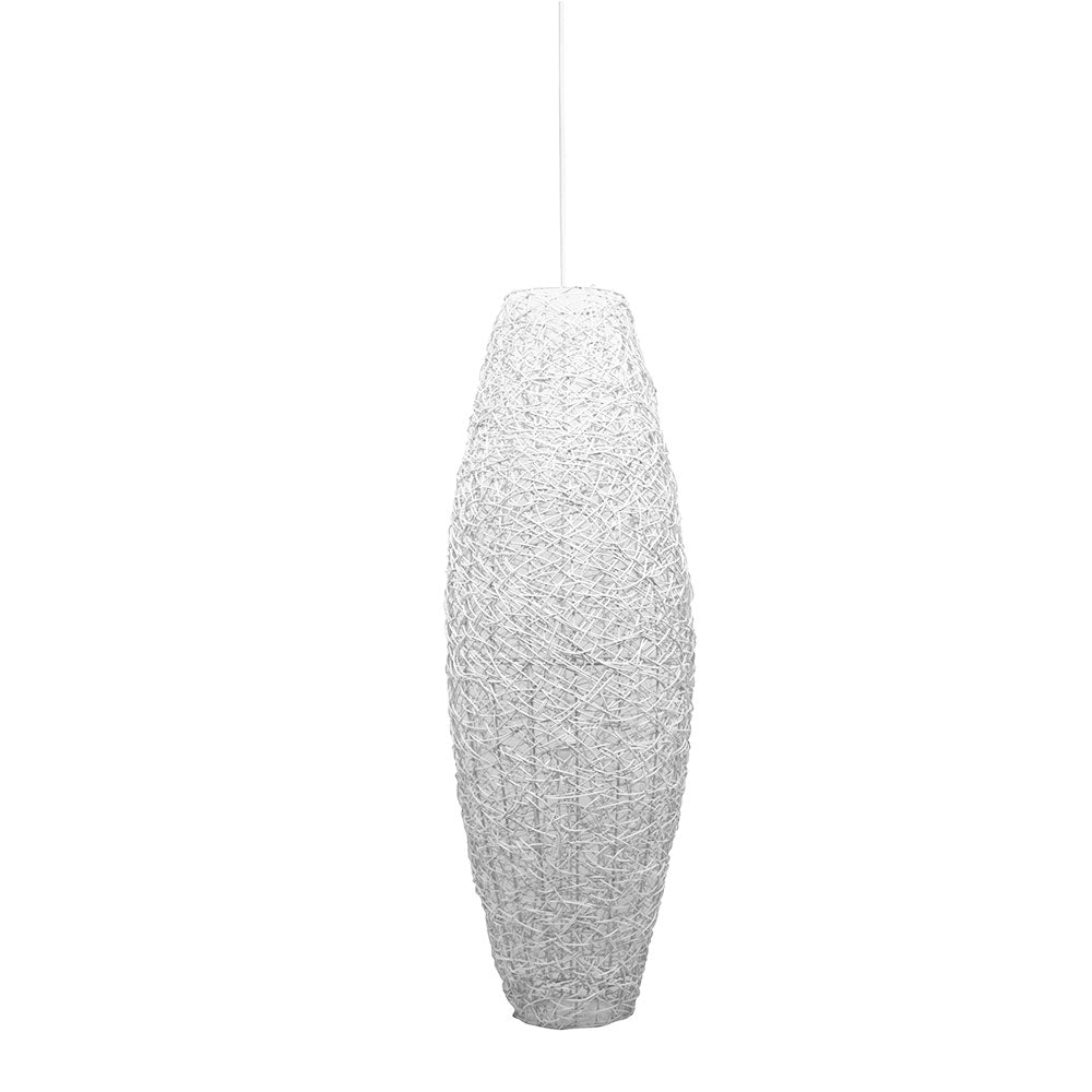 Wire World Synthetic Oval Woven Resin Papi Pendant - White