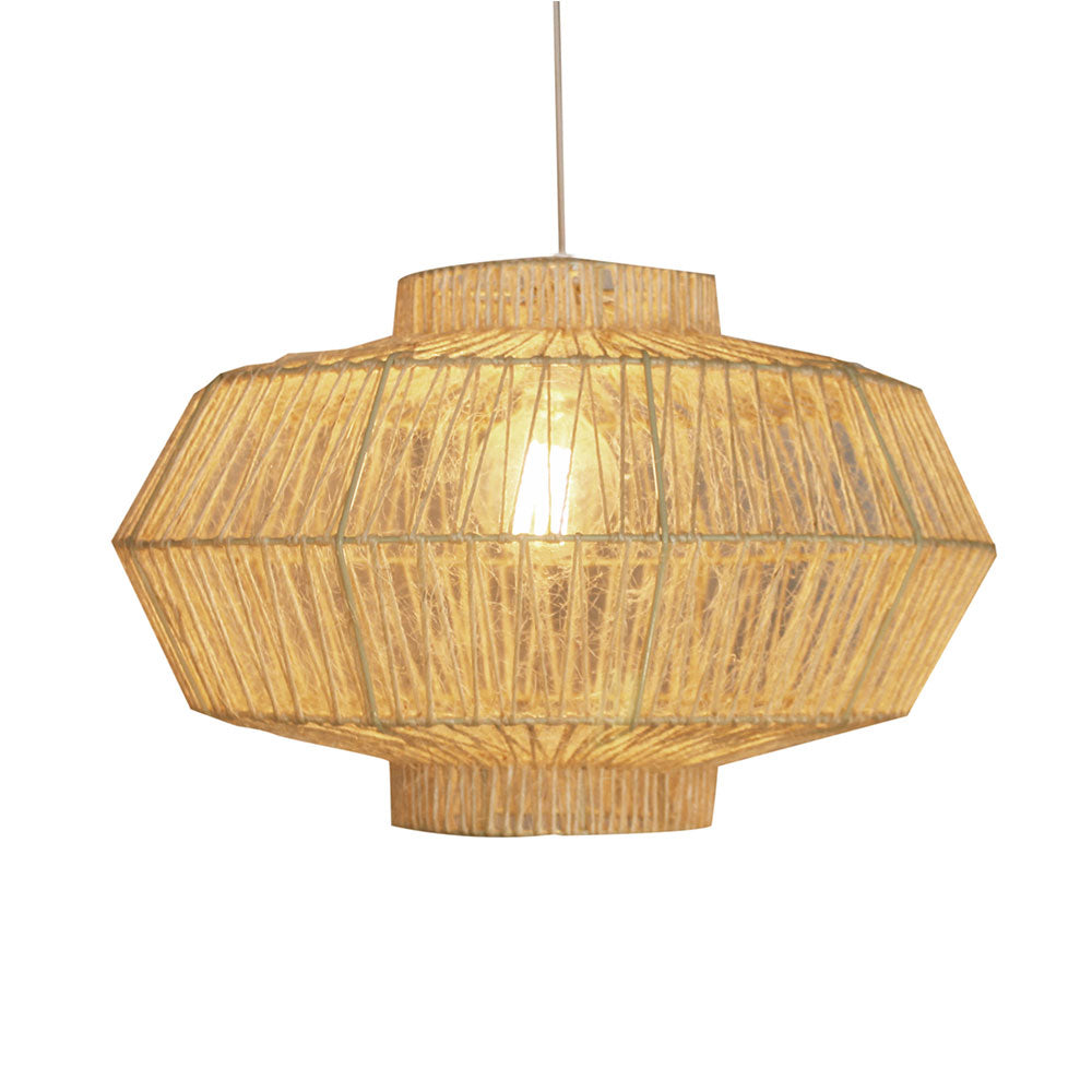 Wire World Lantern Sisal Twined Pendant - Natural