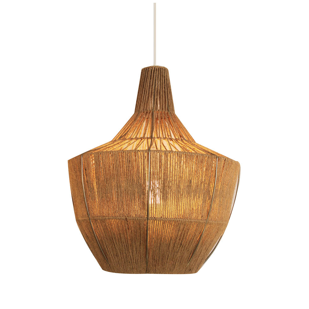 Wire World Saigon Chandelier Shaped Jute Stringed Pendant - Dark Brown