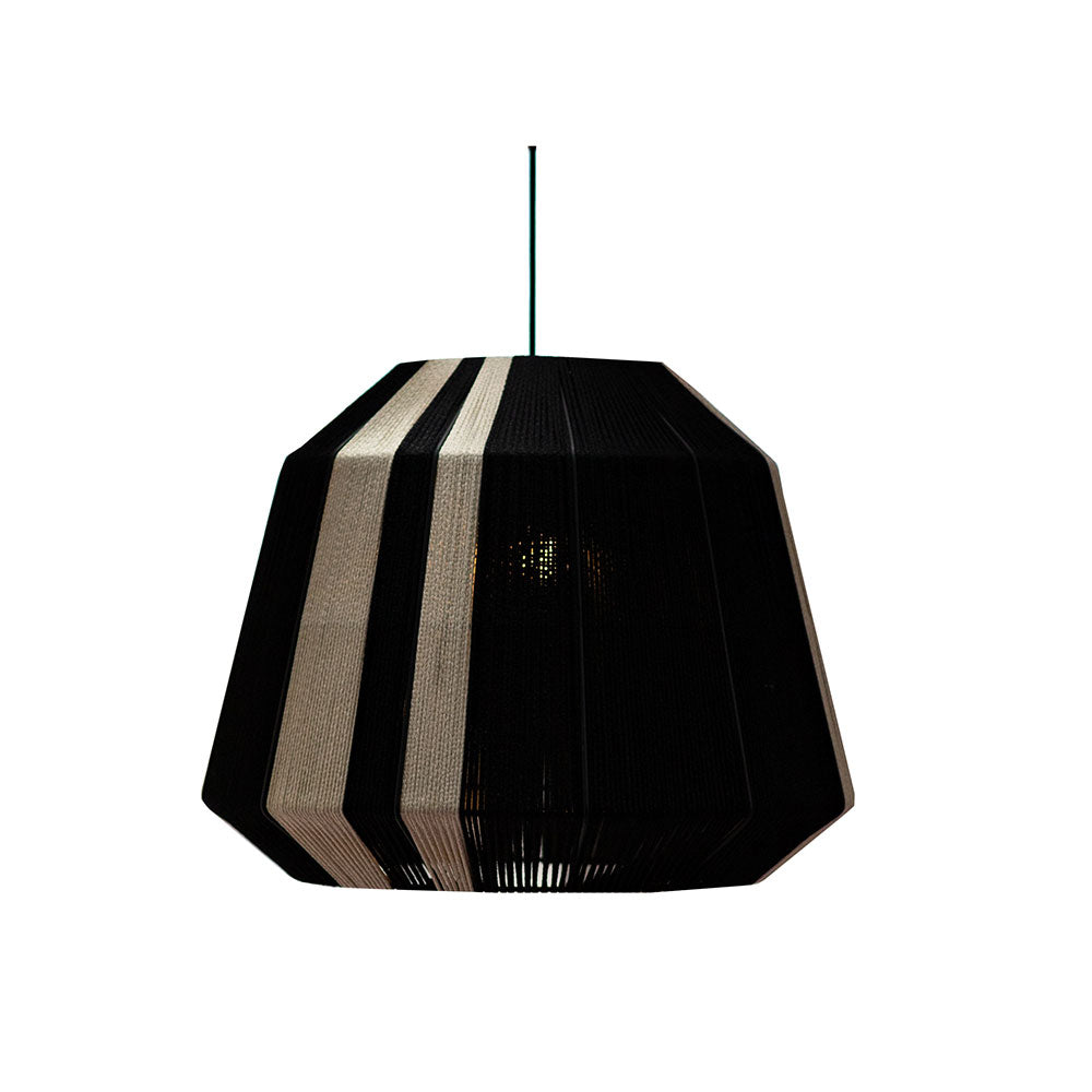 Wire World Short Bell Rope Pendant - Black and Natural