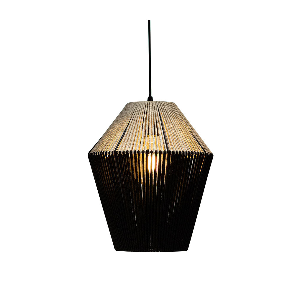 Wire World Kuta Rope Pendant - Black and Natural