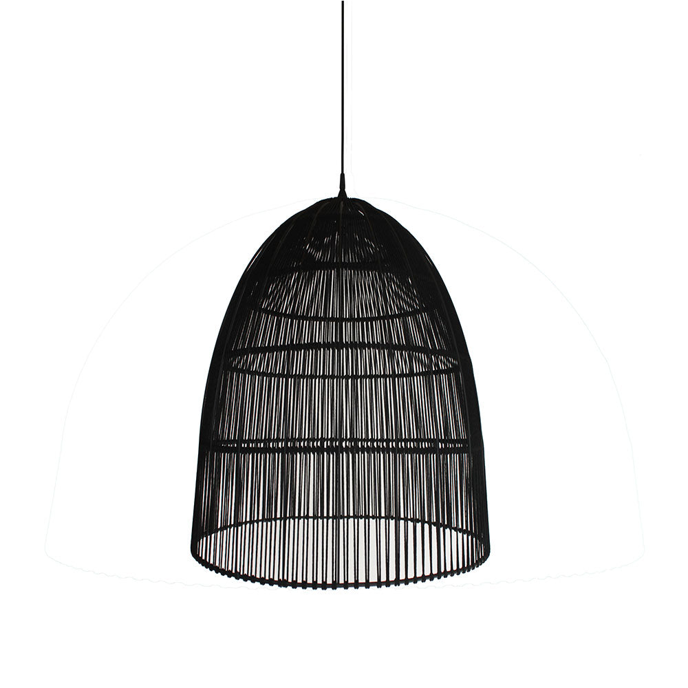 Wire World Elongated Roped Dome Pendant - Black