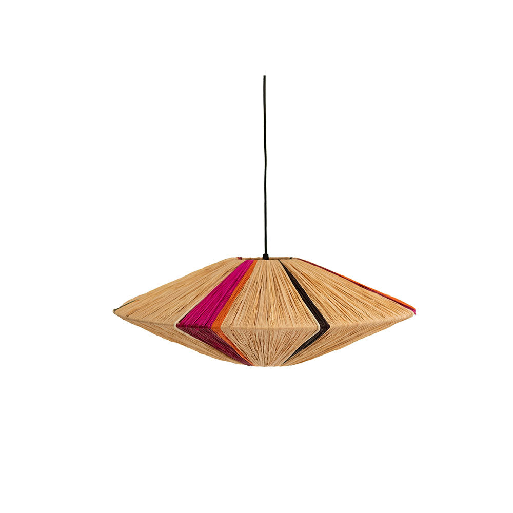 Wire World UFO Natural Raffia Pendant with Coloured Strands