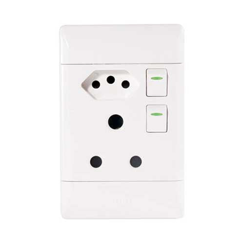 CBi PVC Double Switched Combo Socket 2 x 4