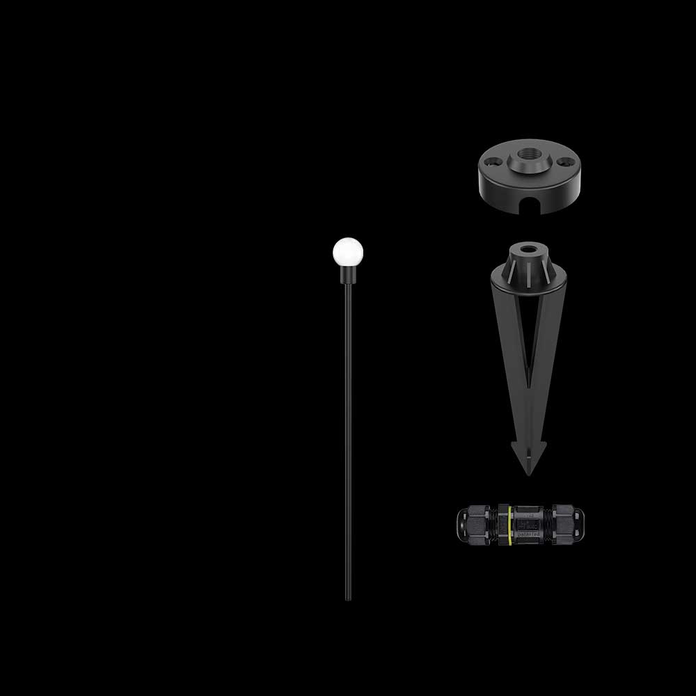 K. Light Pixie LED Ball Spike 3W 640mm - Black / Opal – Livecopper