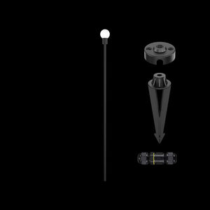 K. Light Pixie LED Ball Spike 3W 860mm - Black / Opal