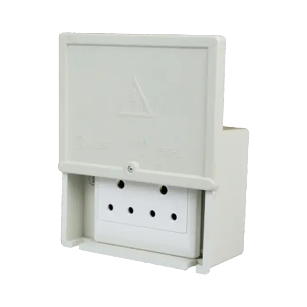 Weatherproof Slide Lid Enclosure 4 x 4 with Double Socket
