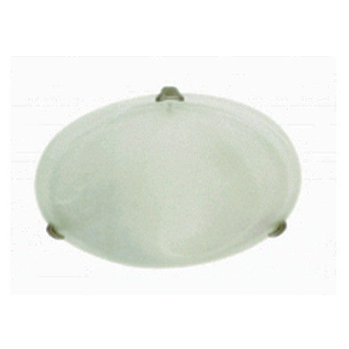 Bright Star semplice Alabaster Glass with Satin Chrome Clips Ceiling Light 400mm